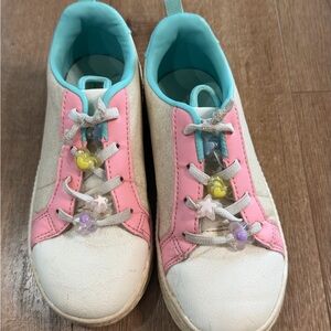 Kids Pink and White Shoes with Star Accents